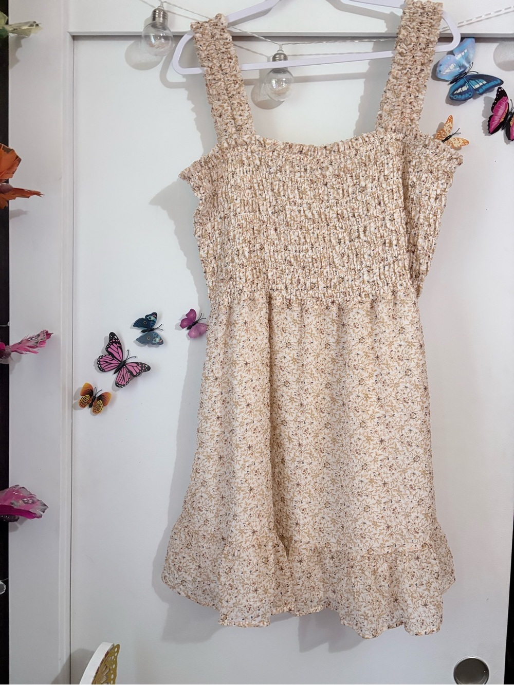Madewell Beige Floral Smocked Sundress for Girls